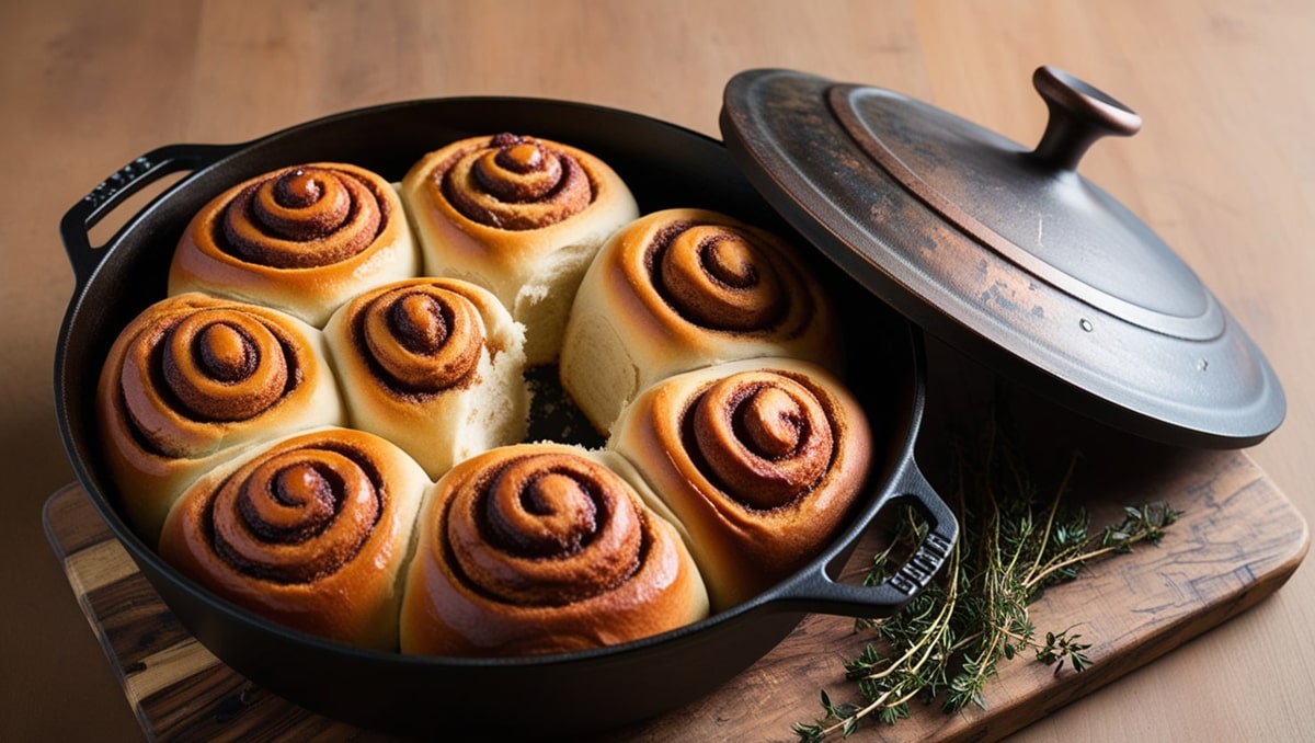 Cinnamon Rolls in a Dutch Oven